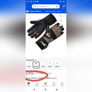 Men's Black and Orange Work Gloves